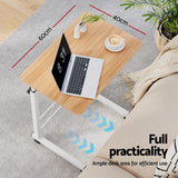 Artiss Laptop Desk Table Adjustable 60CM Light Wood - 45-Degree Angle