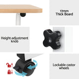 Artiss Laptop Desk Table Adjustable 60CM Light Wood - Rear View