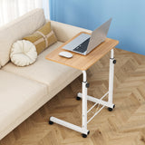 Artiss Laptop Desk Table Adjustable 60CM Light Wood - Low Angle