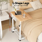 Artiss Laptop Desk Table Adjustable 60CM Light Wood - Top-Down View