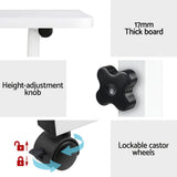Artiss Laptop Desk Table Adjustable 60CM White - Rear View
