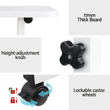 Artiss Laptop Desk Table Adjustable 60CM White - Rear View