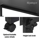 Adjustable Mobile Laptop Desk with U-Shape Design - 80CM Black Wooden Table for Bedside & Sofa - Rear View