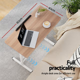Artiss Laptop Desk Table Adjustable 80CM Light Wood - Top-Down View