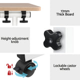 Artiss Laptop Desk Table Adjustable 80CM Light Wood - Rear View