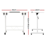 Artiss Laptop Desk Table Adjustable 80CM White - Front View