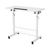 Artiss Laptop Desk Table Adjustable 80CM White - Side View