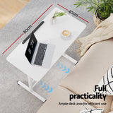 Artiss Laptop Desk Table Adjustable 80CM White - Top-Down View