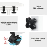 Artiss Laptop Desk Table Adjustable 80CM White - Rear View
