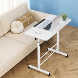 Artiss Laptop Desk Table Adjustable 80CM White - Low Angle