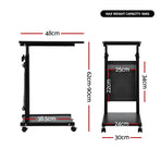 Artiss Laptop Desk Height Adjustable Mobile Workstation Computer Desks 48CM Black