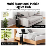 Artiss Laptop Desk Height Adjustable Mobile Workstation Computer Desks 48CM Black - Top-Down View