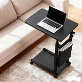 Artiss Laptop Desk Height Adjustable Mobile Workstation Computer Desks 48CM Black - Close-Up Angle