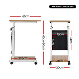 Artiss Laptop Desk Height Adjustable Mobile Workstation Computer Desks 48CM Oak - Front View