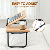Artiss Laptop Desk Bed Table Foldable Portable Desktop Oak - 45-Degree Angle