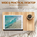 Artiss Laptop Desk Bed Table Foldable Portable Desktop Oak - Close-Up Angle