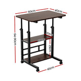 Artiss Laptop Desk Height Adjustable Mobile Workstation Computer Desks 60CM - Front View
