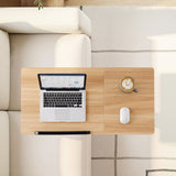 Artiss 3 Tier Adjustable Laptop Desk Tiltable Mobile Side Table Wheels Oak - Close-Up Angle