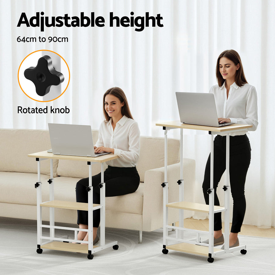 Artiss Laptop Desk Height Adjustable Mobile Workstation Computer Desks 60CM, image 5