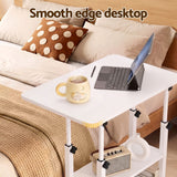 Artiss Laptop Desk Height Adjustable Mobile Workstation Computer Desks 60CM White - Top-Down View