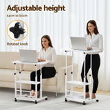 Artiss Laptop Desk Height Adjustable Mobile Workstation Computer Desks 60CM White - 45-Degree Angle