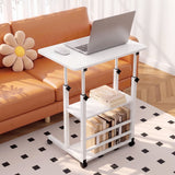 Artiss Laptop Desk Height Adjustable Mobile Workstation Computer Desks 60CM White - Close-Up Angle