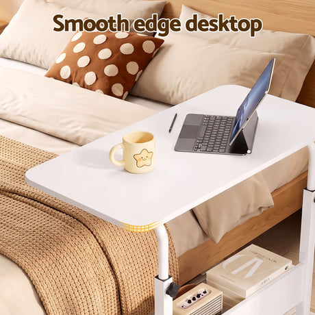 Artiss Laptop Desk Portable Sit Stand Desks Height Adjustable Workstation 80CM White, image 4