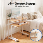 Artiss Mobile Laptop Desk Set 2-In-1 C-Shaped Nesting Table Oak