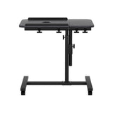 Artiss Laptop Desk Table Fan Cooling Black 60CM - Side View