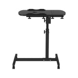 Artiss Laptop Desk Table Fan Cooling Black 60CM - Side View