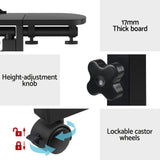 Artiss Laptop Desk Table Fan Cooling Black 60CM - Rear View