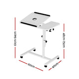 Artiss Laptop Desk Table Fan Cooling White 60CM - Front View