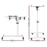 Artiss Laptop Desk Table Fan Cooling White 60CM - Front View