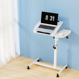 Artiss Laptop Desk Table Fan Cooling White 60CM - Low Angle