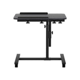 Artiss Laptop Desk Table Fan Cooling Black 60CM - Side View