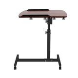 Artiss Laptop Desk Table Fan Cooling Walnut 60CM - Side View