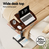Artiss Laptop Desk Table Fan Cooling Walnut 60CM - Top-Down View