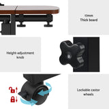 Artiss Laptop Desk Table Fan Cooling Walnut 60CM - Rear View