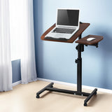 Artiss Laptop Desk Table Fan Cooling Walnut 60CM - Low Angle