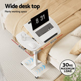 Artiss Laptop Desk Table Fan Cooling White 60CM - Top-Down View