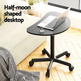 Artiss Mobile Height-Adjustable Laptop Desk with Caster Wheels - 60CM Black