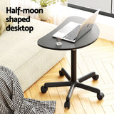 Artiss Mobile Height-Adjustable Laptop Desk with Caster Wheels - 60CM Black - 45-Degree Angle
