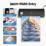 Devanti A3 Laminator Machine, Hot & Cold Thermal Fast Lamination Anti-Jam Laminator for Office School Home Document Photo Card Handmade A3 A4 A5 A6, Black - Top-Down View