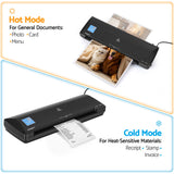 Devanti A3 Laminator Machine, Hot & Cold Thermal Fast Lamination Anti-Jam Laminator for Office School Home Document Photo Card Handmade A3 A4 A5 A6, Black - 45-Degree Angle