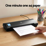 Devanti A3 Laminator Machine, Hot & Cold Thermal Fast Lamination Anti-Jam Laminator for Office School Home Document Photo Card Handmade A3 A4 A5 A6, Black - Rear View