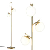 Artiss 3-Light Tree Floor Lamp 165cm Tall Standing Light with Sphere Glass Shades for Modern Homes - 45-Degree Angle