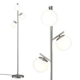 Artiss 3-Light Tree Floor Lamp 165cm Tall Standing Light with Sphere Glass Shades for Modern Homes - 45-Degree Angle