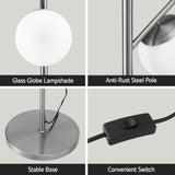 Artiss 3-Light Tree Floor Lamp 165cm Tall Standing Light with Sphere Glass Shades for Modern Homes - Top-Down View