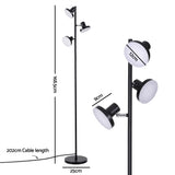 Artiss RGB Floor Lamp LED with 3 Swivel Lights Color Changing Lamp with Remote Stepless Dimmable - Front View