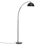 Artiss Modern Arched Floor Lamp Black Standing Heavy-Duty Marble Base for Living Room Bedroom - Rear View